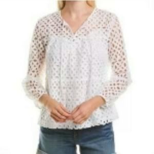 J. Crew Tiered Top In Embroidered Eyelet